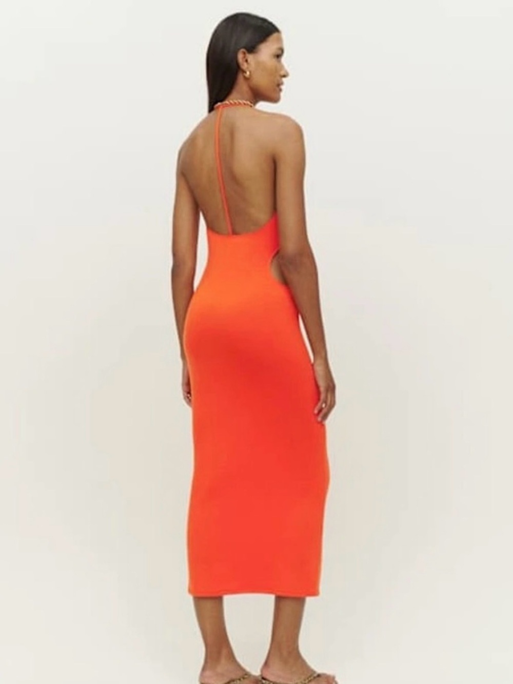 NWT Reformation Tati Knit Dress in Orange Sz XL Retail $148 - Picture 4 of 4